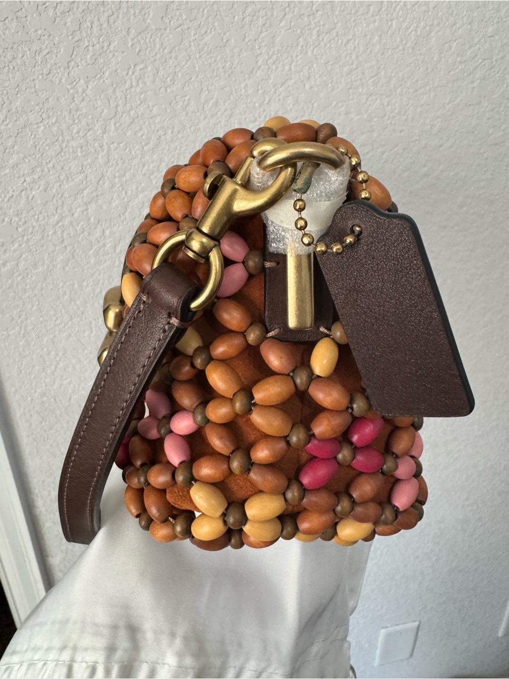 Coach Wooden Beaded Tabby NWT - Picture 5 of 8